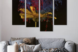 Картина на холсте KIL Art Яркая абстракция и хрупкий цветок 129x90 см (834-42)