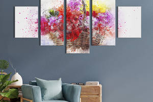 Картина на холсте KIL Art Яркая цветочная корзинка 162x80 см (864-52)