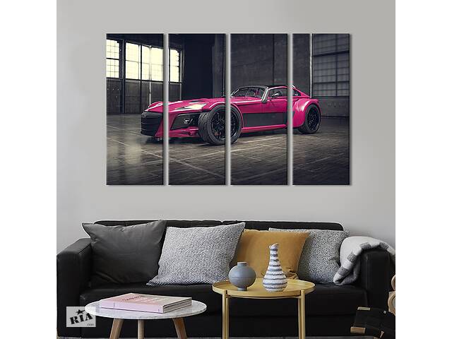 Картина на холсте KIL Art Яркое малиновое авто Donkervoort D8 GTO Individual 149x93 см (1383-41)