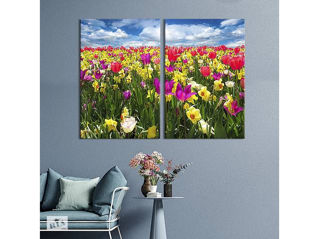 Картина на холсте KIL Art Яркое тюльпановое поле 111x81 см (1006-2)