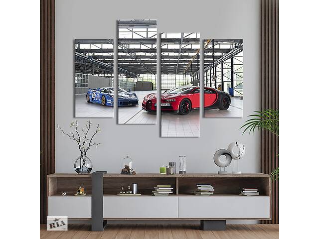 Картина на холсте KIL Art Яркие автомобили Bugatti 149x106 см (1308-42)