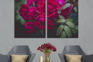 Картина на холсте KIL Art Яркие малиновые розы 111x81 см (959-2)