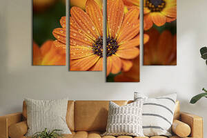 Картина на холсте KIL Art Яркие цветы календулы 149x106 см (790-42)