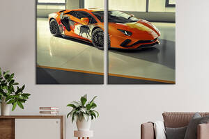 Картина на холсте KIL Art Яркий дизайн Lamborghini Aventador 111x81 см (1333-2)