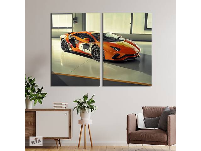 Картина на холсте KIL Art Яркий дизайн Lamborghini Aventador 71x51 см (1333-2)