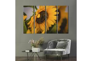 Картина на холсте KIL Art Яркий солнечный подсолнух 209x133 см (961-41)