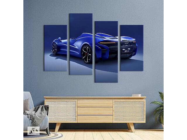 Картина на холсте KIL Art Яркий синий суперкар McLaren Elva 149x106 см (1356-42)