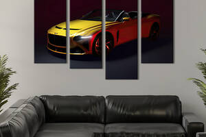 Картина на холсте KIL Art Яркий жёлтый Bentley Bacalar 149x106 см (1273-42)