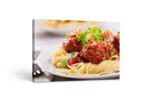 Картина на холсте KIL Art Итальянская кухня спагетти с тефтелями 122x81 см (131)