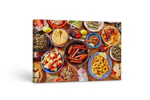 Картина на холсте KIL Art Изобилие блюд на кухне 122x81 см (150)