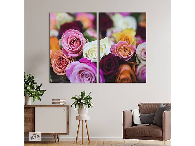 Картина на холсте KIL Art Изобилие разноцветных роз 111x81 см (915-2)