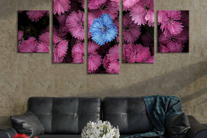 Картина на холсте KIL Art Изобилие розовых васильков 162x80 см (909-52)