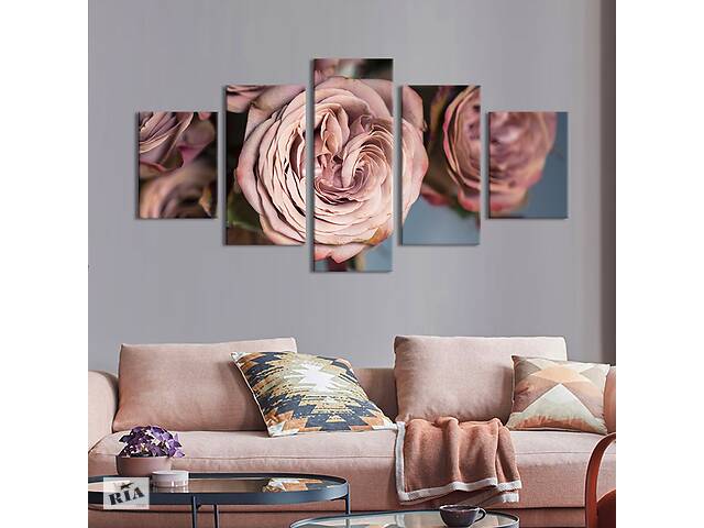 Картина на холсте KIL Art Изысканные чайные розы 187x94 см (804-52)