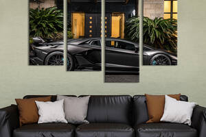 Картина на холсте KIL Art Изысканный автомобиль Lamborghini Aventador SVJ Roadster 129x90 см (1334-42)