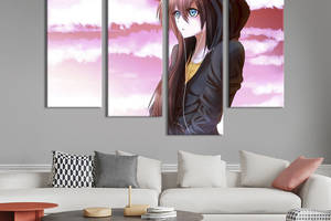 Картина на холсте KIL Art Загадочная аниме-девушка 129x90 см (1424-42)
