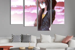 Картина на холсте KIL Art Загадочная аниме-девушка 89x56 см (1424-42)
