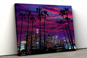 Картина на холсте KIL Art Закат в Лос-Анджелесе 122x81 см (293)