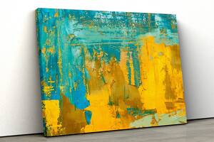 Картина на холсте KIL Art Жёлто-голубая абстракция 122x81 см (163)