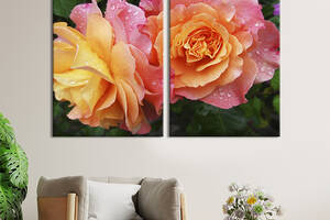 Картина на холсте KIL Art Жёлто-розовые розы 111x81 см (847-2)