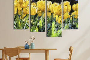 Картина на холсте KIL Art Жёлтые тюльпаны 129x90 см (906-42)