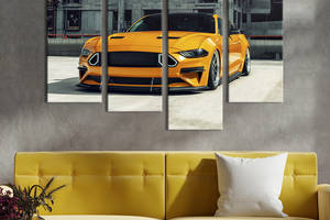 Картина на холсте KIL Art Жёлтый Ford Mustang 149x106 см (1321-42)