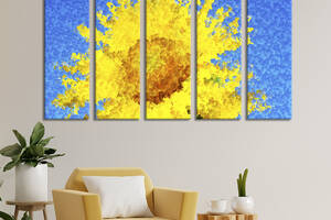 Картина на холсте KIL Art Жёлтый подсолнух на голубом фоне 132x80 см (878-51)