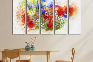 Картина на холсте KIL Art Живописные полевые цветы 132x80 см (851-51)