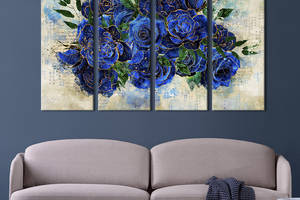 Картина на холсте KIL Art Живописные синие розы 89x53 см (989-41)