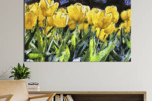 Картина на холсте KIL Art Живописные жёлтые тюльпаны 122x81 см (906-1)