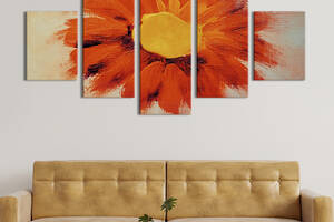 Картина на холсте KIL Art Живописный красный цветок 112x54 см (826-52)