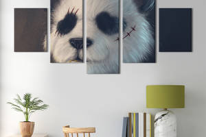 Картина на холсте KIL Art Злая панда с сигаретой 112x54 см (1483-52)