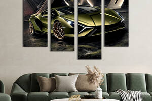 Картина на холсте KIL Art Знаменитый бренд авто Lamborghini 129x90 см (1338-42)