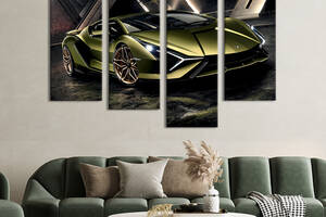 Картина на холсте KIL Art Знаменитый бренд авто Lamborghini 149x106 см (1338-42)