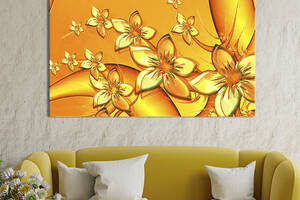 Картина на холсте KIL Art Золотые цветы 75x50 см (807-1)