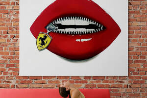 Картина на холсте Красные сексуальные губы HolstPrint RK0183 размер 50 x 70 см