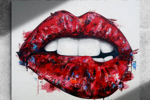 Картина на холсте Красивые красные губы HolstPrint RK0191 размер 50 x 70 см