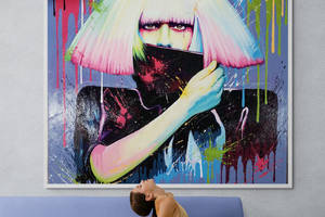 Картина на холсте Леди Гага HolstPrint RK1298 размер 70 x 70 см