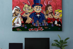 Картина на холсте Монополия покер HolstPrint RK0548 размер 60 x 90 см