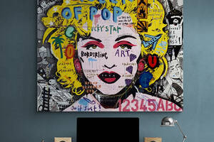 Картина на холсте певица Мадонна Поп Идол HolstPrint RK1261 размер 70 x 70 см