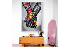 Картина на холсте Руки влюбленных HolstPrint RK1184 размер 50 x 100 см