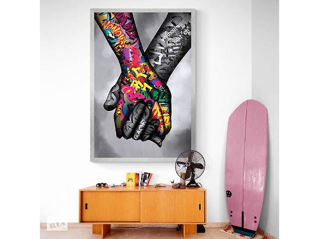 Картина на холсте Руки влюбленных HolstPrint RK1184 размер 50 x 100 см