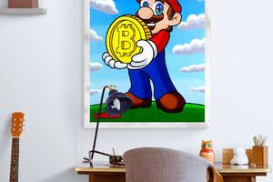 Картина на холсте Супер Марио HolstPrint RK0701 размер 60 x 90 см