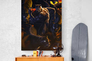 Картина на холсте Супергерой Чёрная пантера HolstPrint RK1118 размер 50 x 100 см