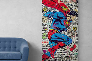 Картина на холсте Superman Супермен поп арт HolstPrint RK0006 размер 40 x 120 см