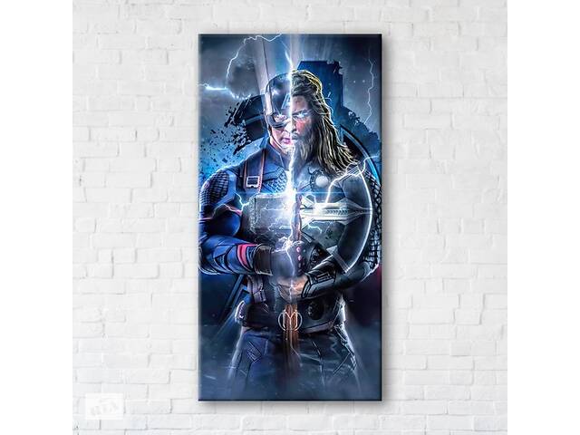 Картина на холсте Thor and Captain America 60x120см SKL89-313414