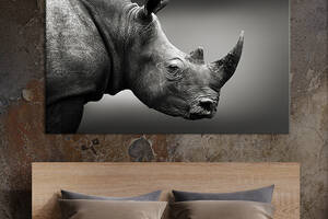 Картина на холсте интерьерная KIL Art Чёрный носорог 122x81 см (172-1)