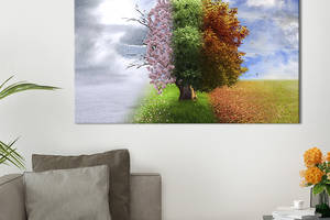Картина на холсте интерьерная KIL Art Дерево чётыре сезона 122x81 см (585-1)