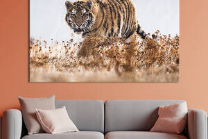 Картина на холсте интерьерная KIL Art Крадущийся тигр 122x81 см (183-1)