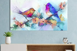 Картина на холсте интерьерная KIL Art Маленькие птички 75x50 см (199-1)