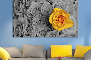 Картина на холсте интерьерная KIL Art Одна жёлтая роза 75x50 см (233-1)